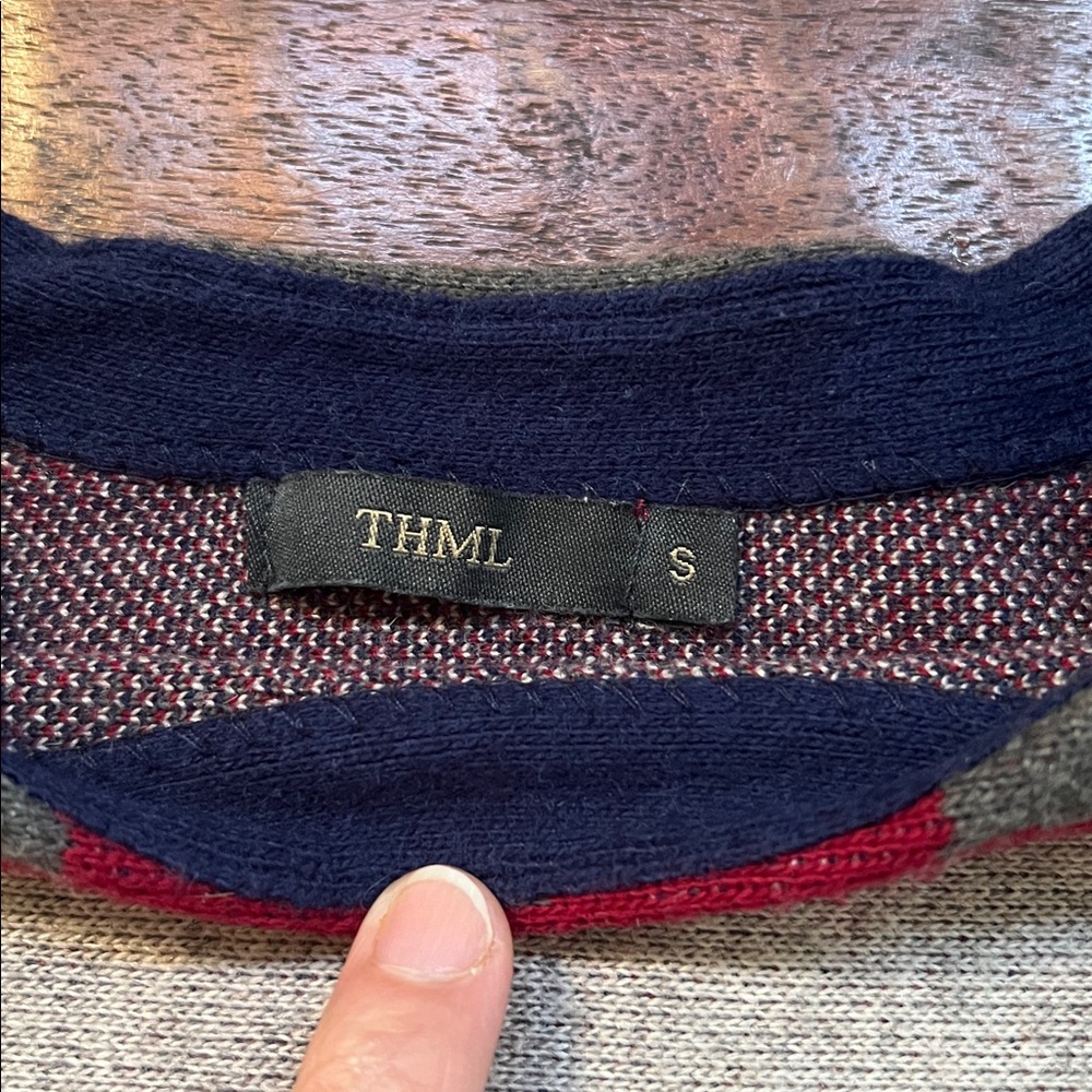 THML Aztec Tribal Top Blanket Shirt Sweater Cropped Multicolor Size S (EUC) - Picture 6 of 10